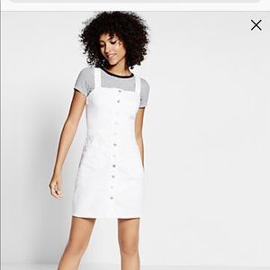 Express White Denim Sleeveless Button Front Dress